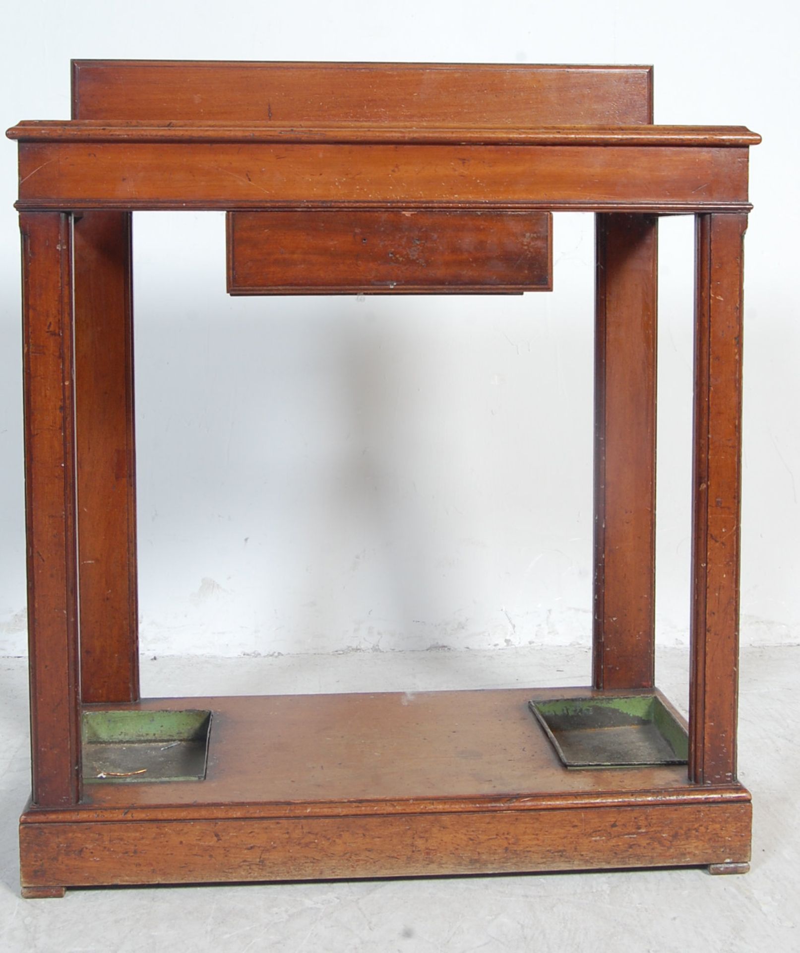 VICTORIAN 19TH CENTURY ARTS AND CRAFTS MAHOGANY STICK STAND