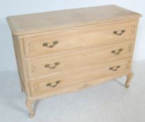 LATE 20TH CENTURY ANTIQUE STYLE LIMED OAK CHEST OF DRAWERS