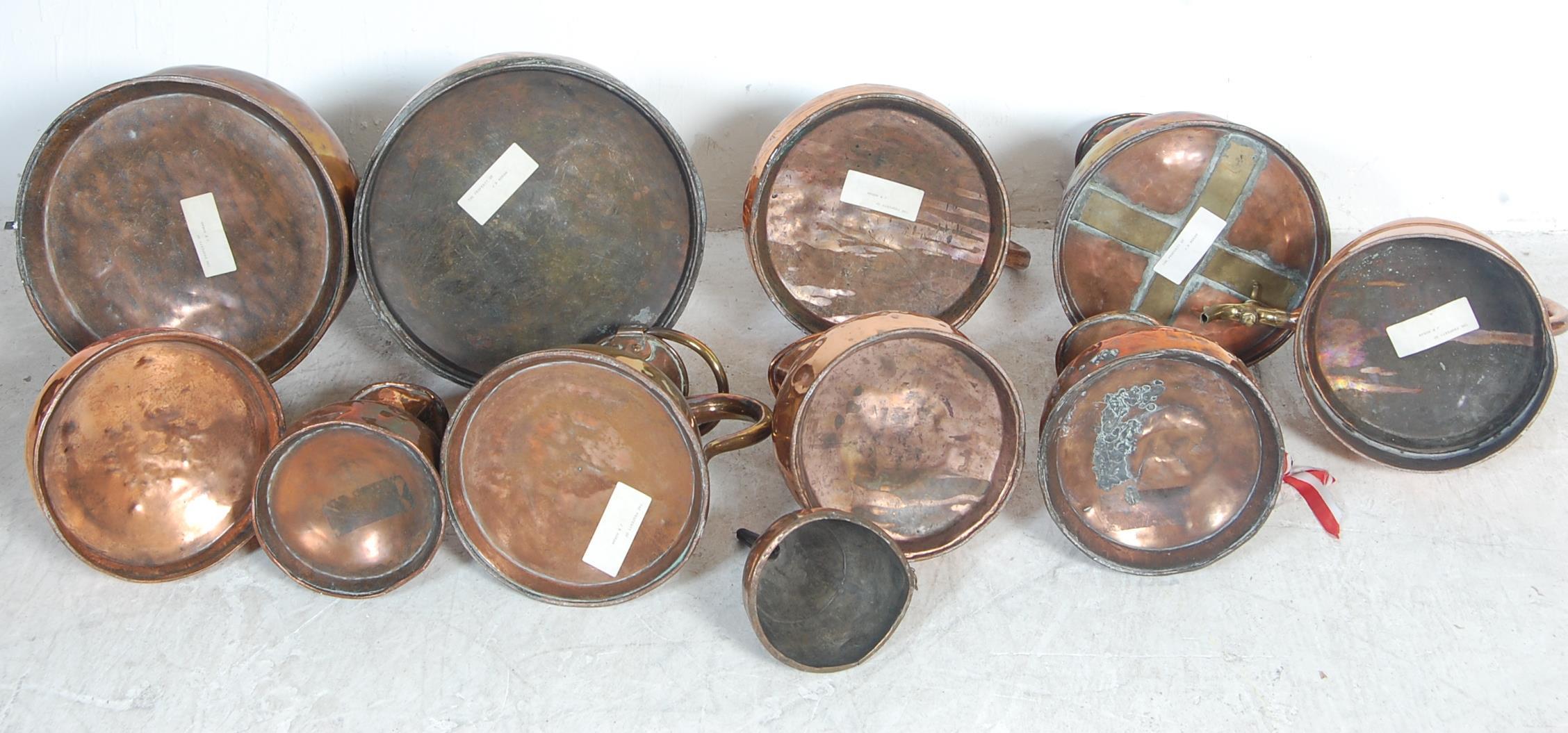 TEN VICTORIAN ANTIQUE COPPER MEASURING JUGS - Image 7 of 7