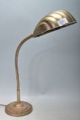 20TH CENTURY ART DECO STYLE GOOSE NECK SCALLOP LAMP.