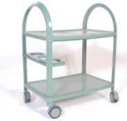 RETRO VINTAGE GREEN PLASTIC SERVING TROLLEY