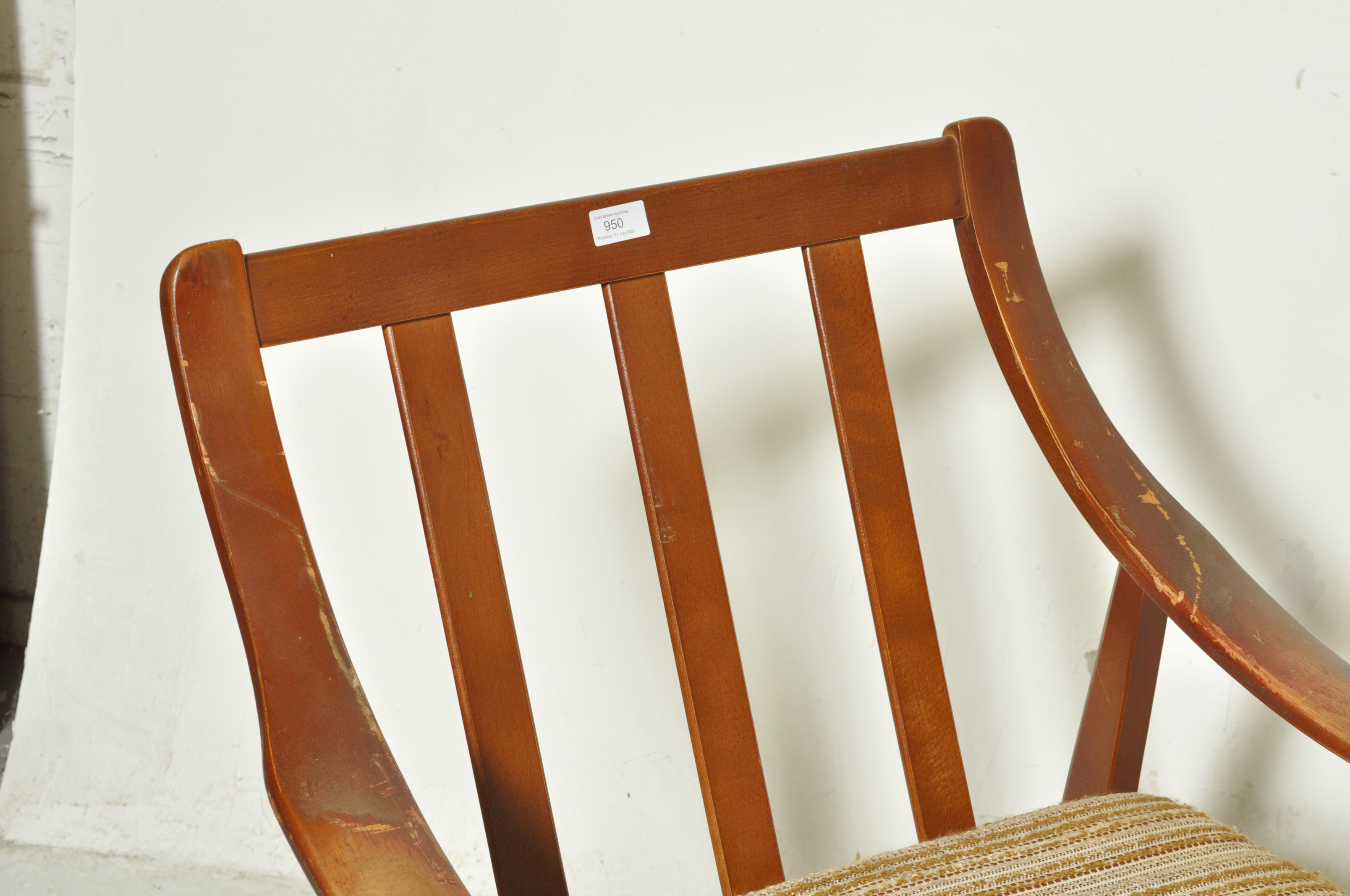 MID 20TH CENTURY DANISH INSPIRED SHOW WOOD EASY CHAIR - Image 3 of 5