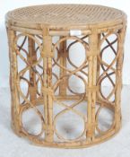 20TH CENTURY ANTIQUE STYLE BAMBOO AND WICKER BEDROOM STOOL