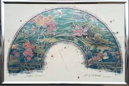 WILLIAM GATEWOOD LOTUS FAN SIGNED PRINT