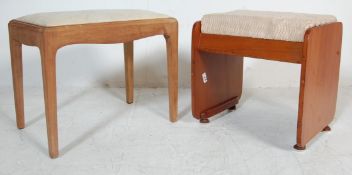 TWO VINTAGE RETRO 20TH CERAMIC DRESSING TABLE STOOLS