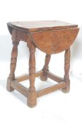 19TH CENTURY VICTORIAN OAK COUNTY SIDE OCCASIONAL TABLE