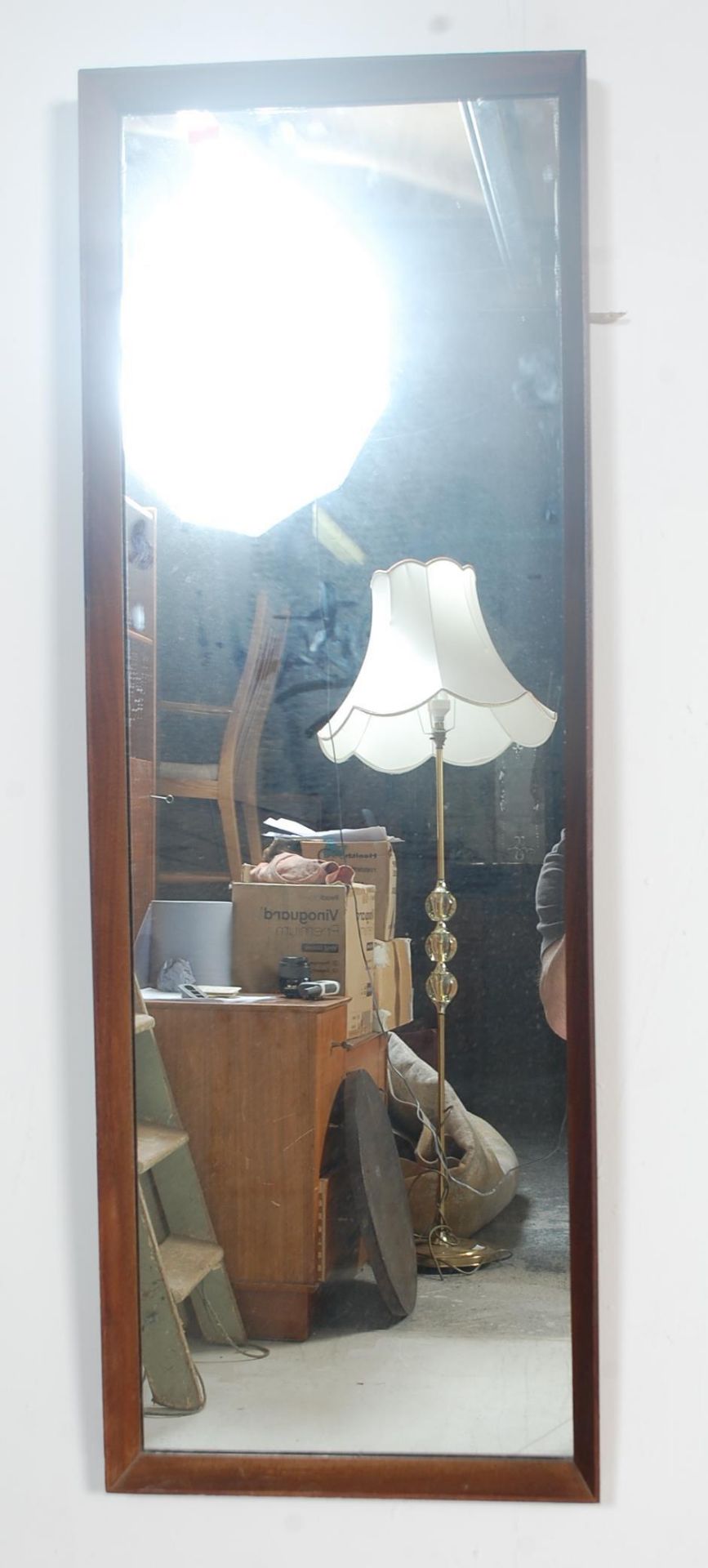 TWO RETRO VINTAGE 20TH CENTURY TEAK FRAMED MIRRORS - Image 2 of 3