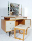 RETRO VINTAGE MID 20TH CENTURY E GOMME TOLA AND WHITE DRESSING TABLE