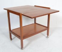 RETRO VINTAGE MID 20TH CENTURY TEAK WOOD TWO TIER TROLLEY