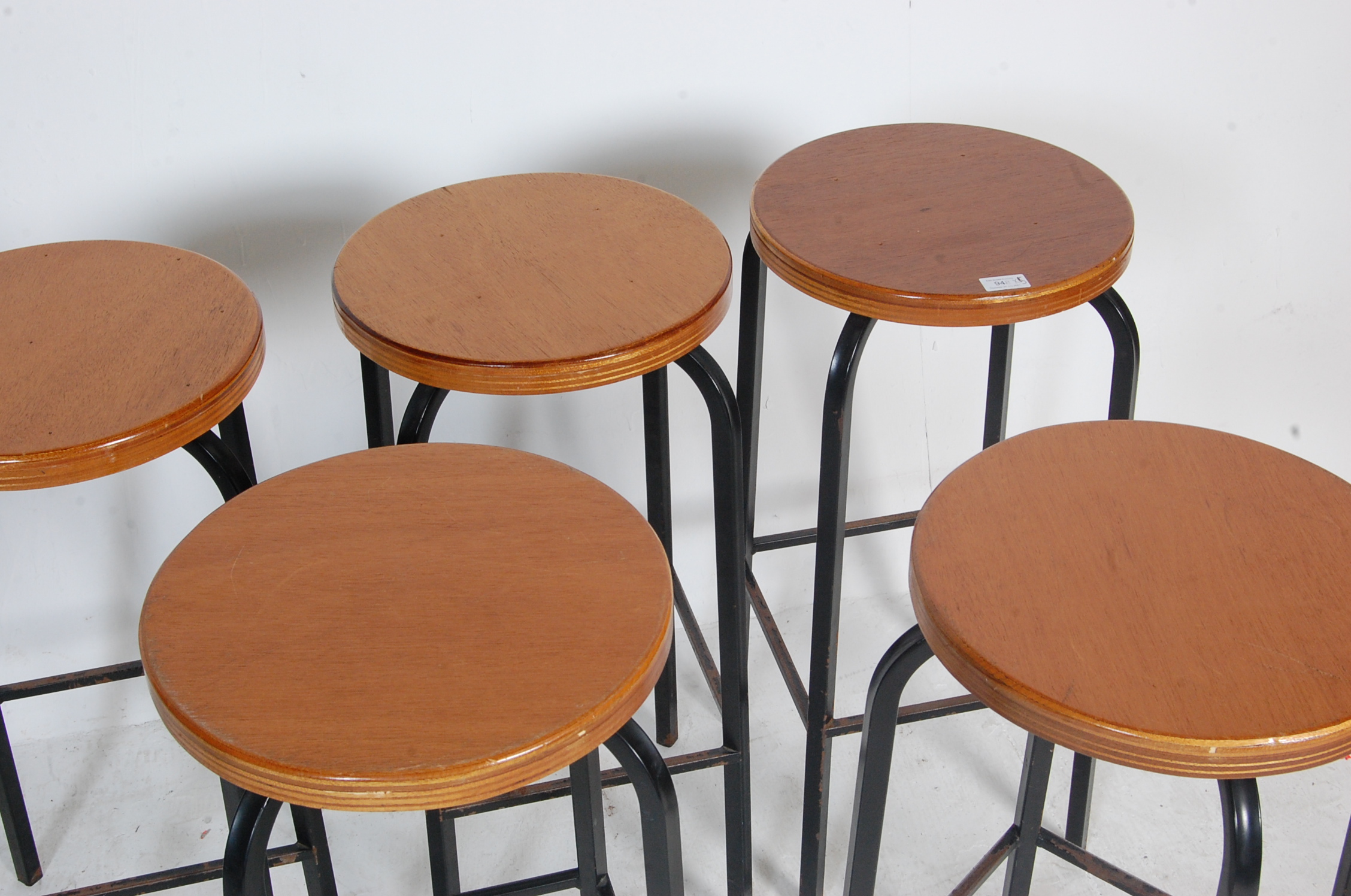 SET OF FIVE RETRO VINTAGE 20TH CENTURY STOOLS - Image 3 of 4