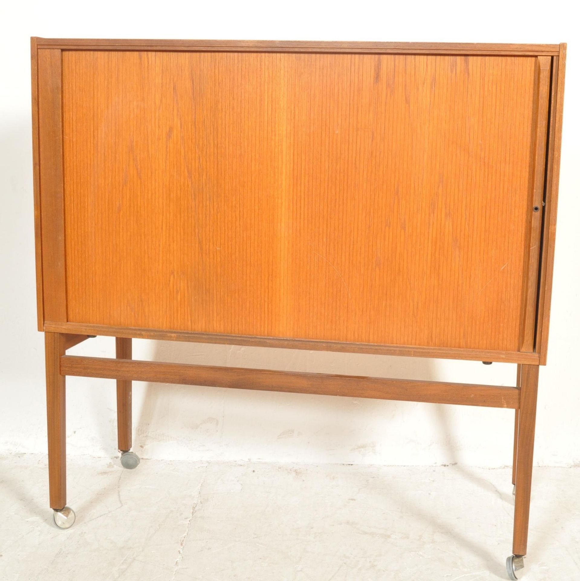 RETRO VINTAGE TEAK WOOD TAMBOUR TEAK WOOD TELEVISION CABINET