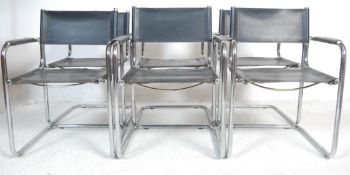 SIX VINTAGE RETRO 20TH CENTURY CANTER LEVER CHAIRS / DINING CHAIRS AFTER MARCEL BREUER