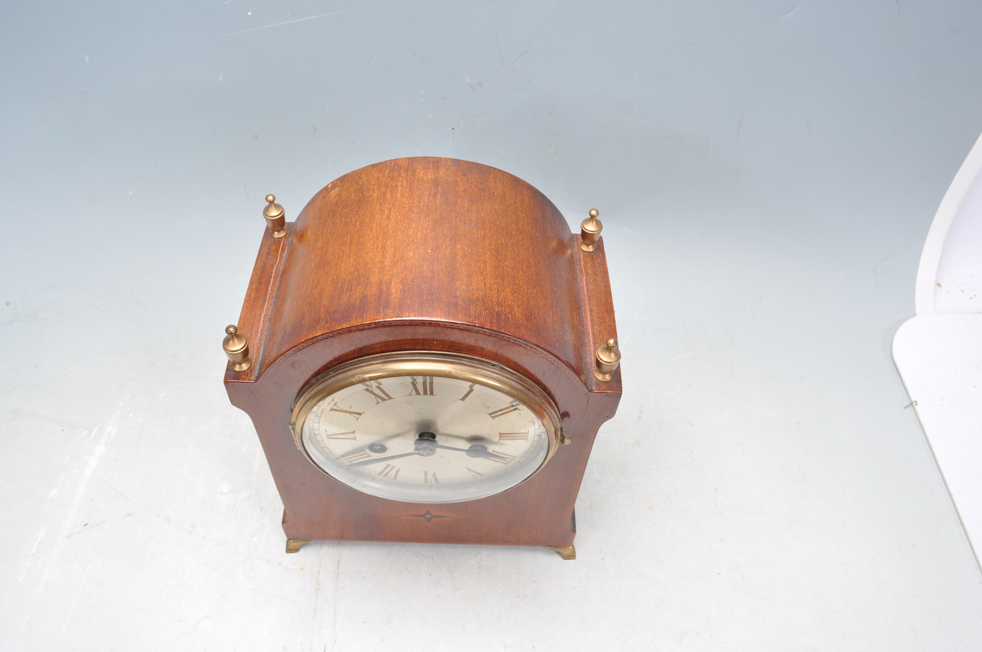 EDWARDIAN OAK CASED MANTEL CLOCK - Image 2 of 7