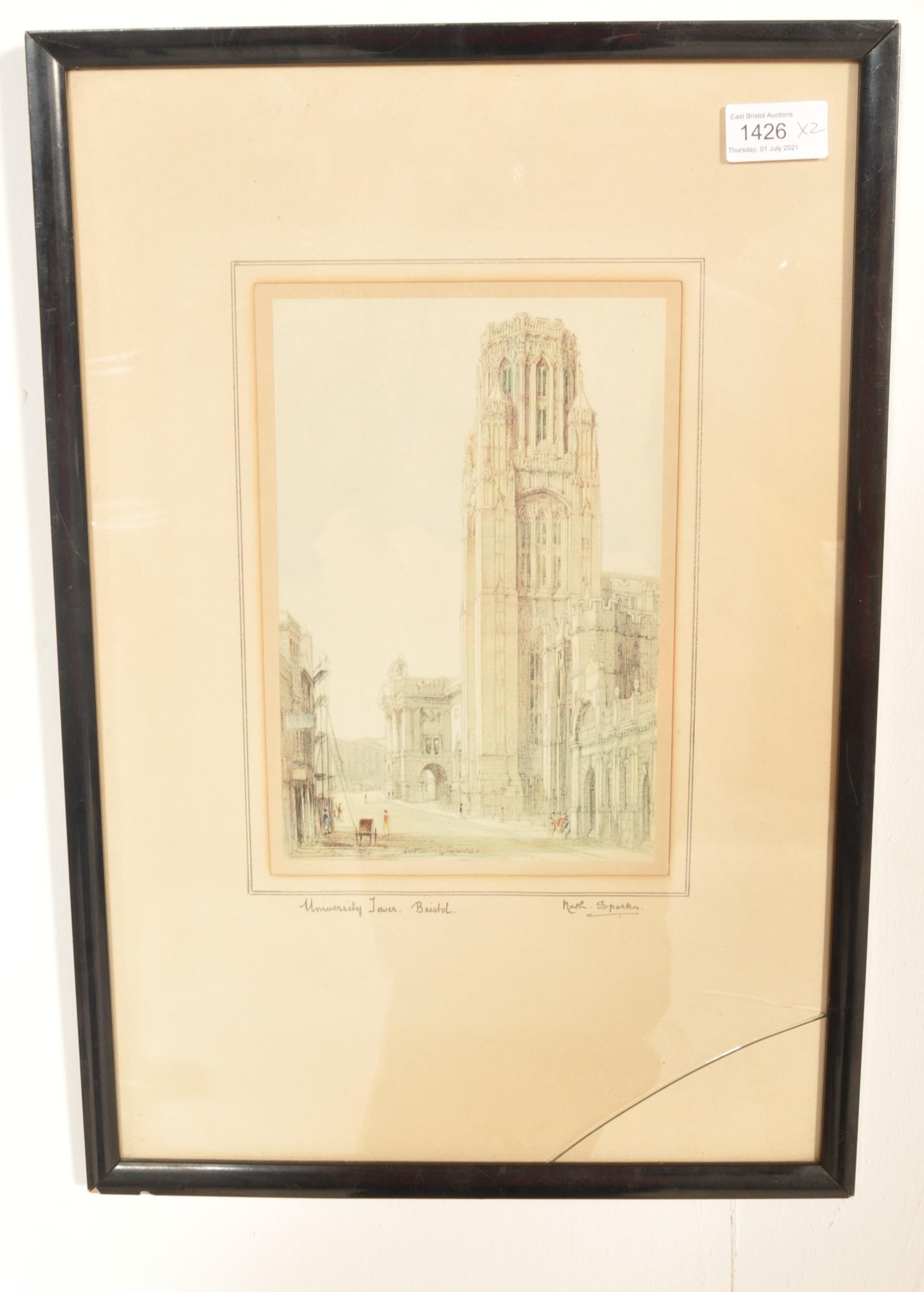 TWO BRISTOL RELATED COLOURED ENGRAVINGS BY NATH SPARKS - Image 2 of 11