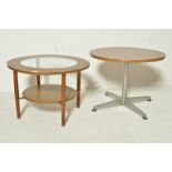 TWO MID 20TH CENTURY CIRCULAR MELAMINE COFFEE TABLES