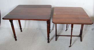 19TH CENTURY VICTORIAN MAHOGANY PEMBROKE TABLE AND A EDWARDIAN MAHOGANY SUTHERLAND TABLE