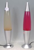 TWO RETRO VINTAGE LATE 20TH CENTURY LAVA LAMPS