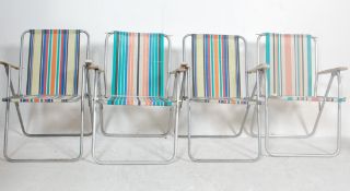 FOUR VINTAGE RETRO 20TH CENTURY FOLDING BEACH / DECK CHAIRS