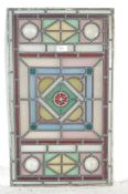20TH CENTURY ART DECO STYLE STAIN GLASS AND LEAD WINDOW