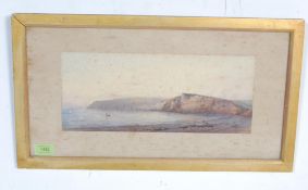 DEVON BAY AND CLIFF PAINTING BY ARTHUR W PERRY