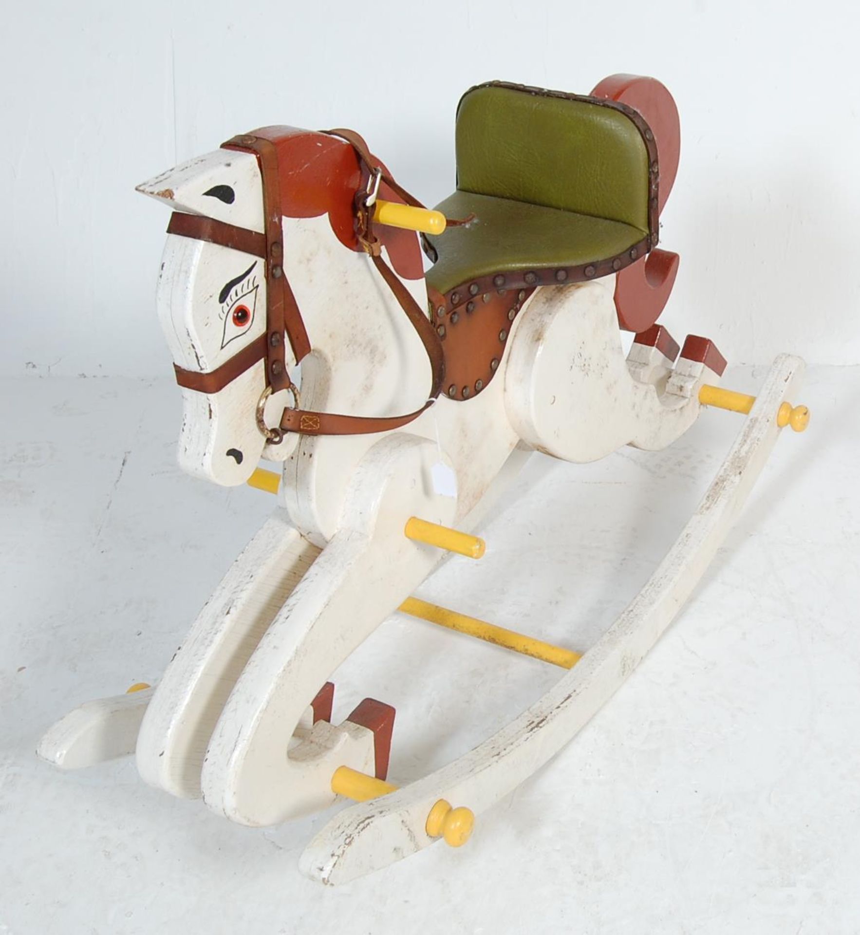 VINTAGE 20TH CENTURY HAND MADE ROCKING HORSE - Bild 2 aus 6