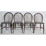 FOUR MID 20TH CENTURY ERCOL DINING CHAIRS