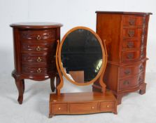 TWO GEORGIAN STYLE CHESTS AND SWING MIRROR