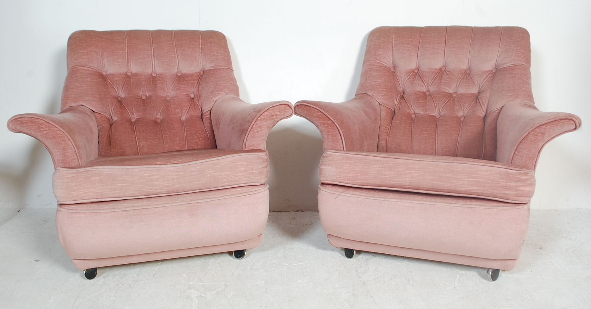 G-PLAN - MATCHING PAIR OF RETRO WINGBACK ARMCHAIRS
