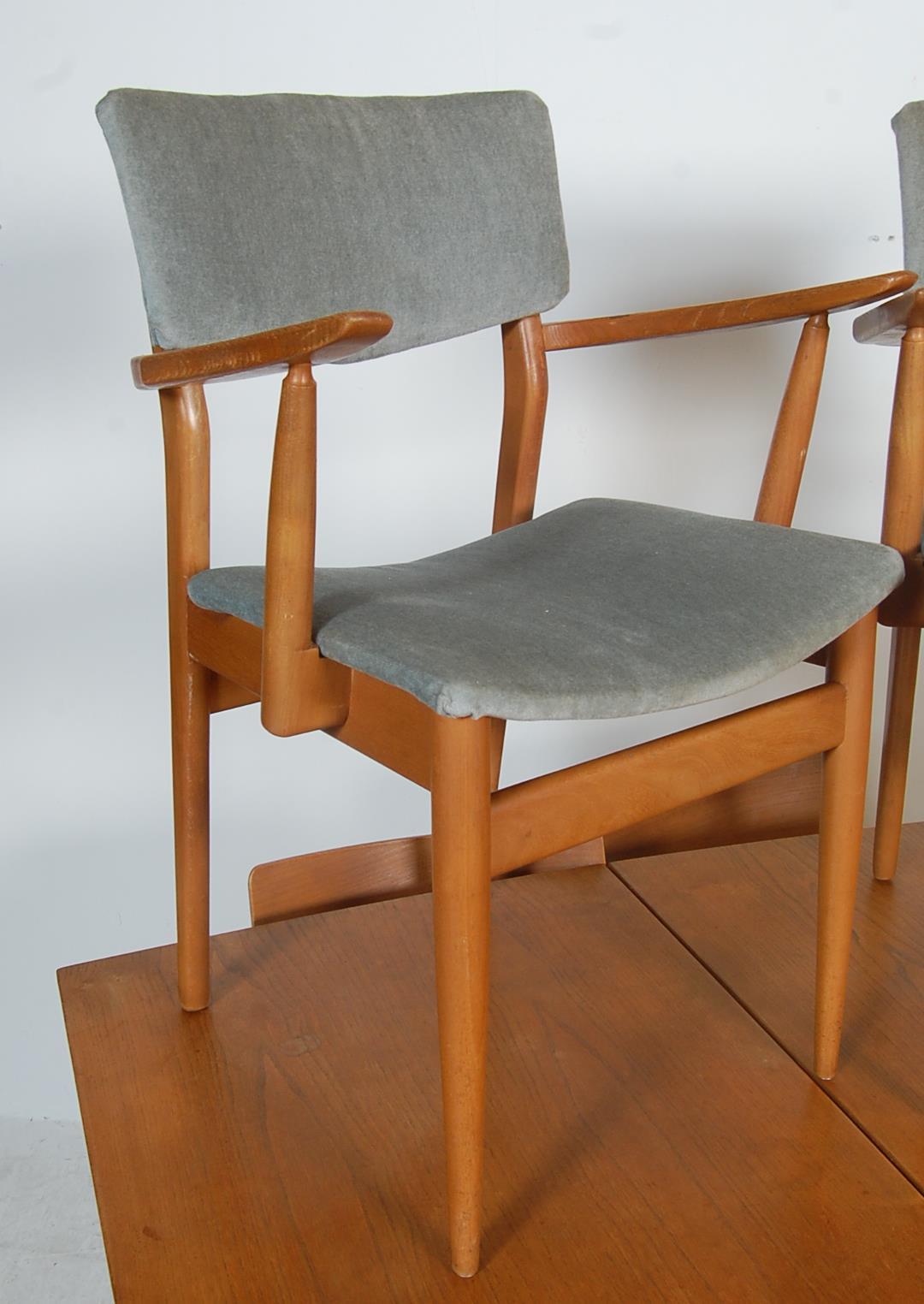 VINTAGE RETRO 1960’S TEAK WOOD SCANDART EXTENDING DINING TABLE AND CHAIRS - Image 2 of 8