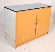 RETRO VINTAGE ORANGE AND BLUE FORMICA KITCHEN DRESSER