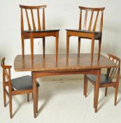 1950’S TEAK WOOD DANISH INSPIRED DINING TABLE AND DINING CHAIRS