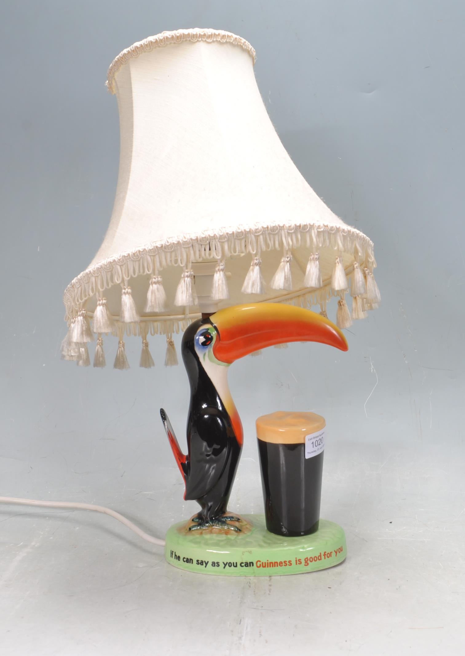 VINTAGE CARLTON WARE GUINNESS ADVERTISING LAMP