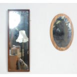 TWO RETRO VINTAGE 20TH CENTURY TEAK FRAMED MIRRORS