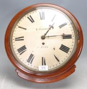 19TH CENTURY VICTORIAN STATION WALL CLOCK WITH FUSEE MOVEMENT BY S. HARDY ST. IVES