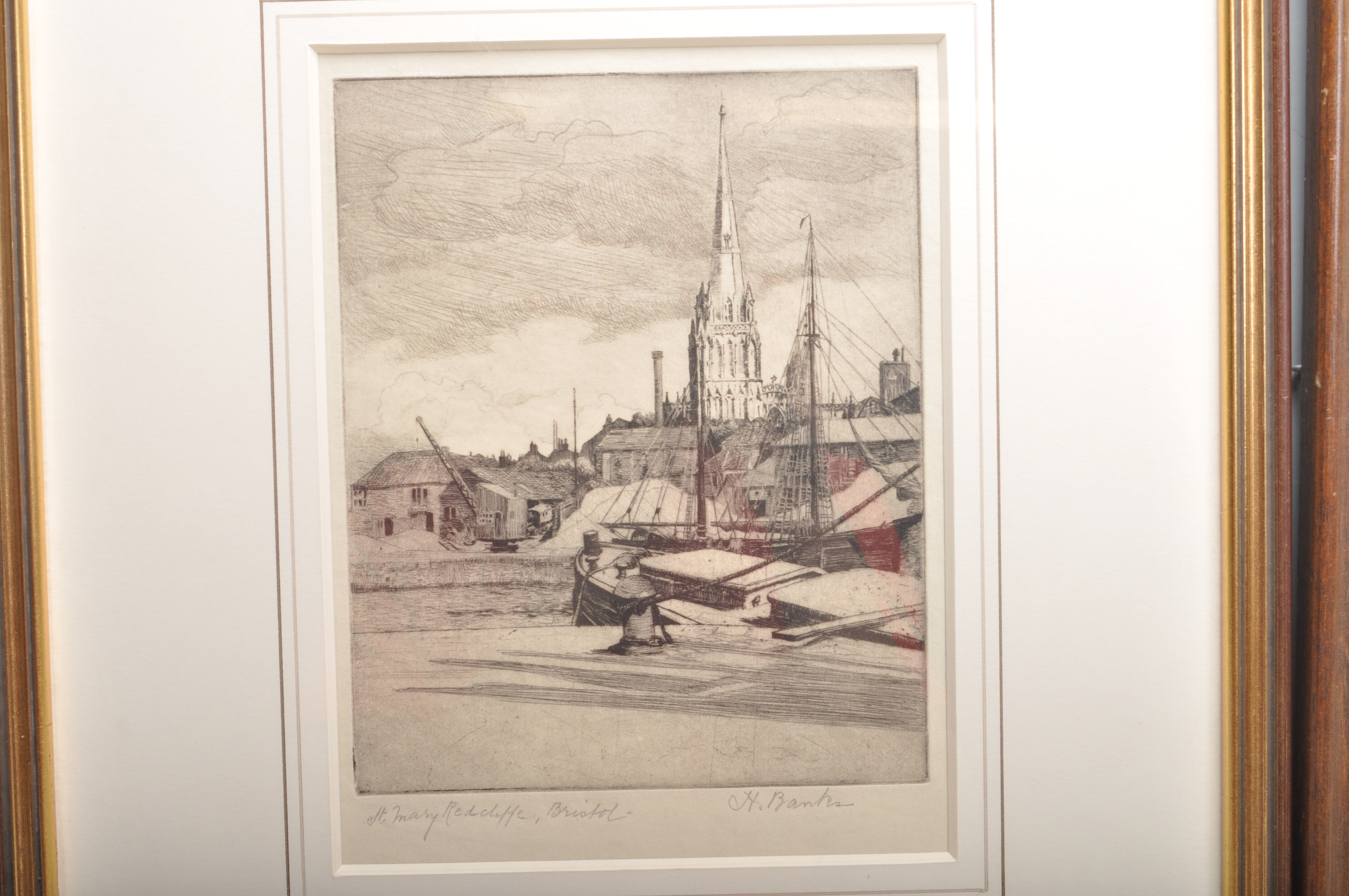 OF LOCAL INTEREST- ANTIQUE EARLY 20TH CENTURY ETCHING BY HARRY BANKS - Image 2 of 4