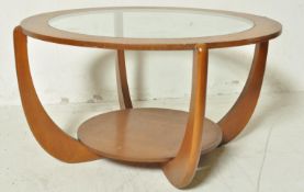 20TH CENTURY VINTAGE RETRO DANISH INSPIRED TEAK WOOD AND GLASS COFFEE TABLE