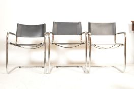 SET OF THREE ITALIAN RETRO CANTILEVER CARVER ARMCHAIRS