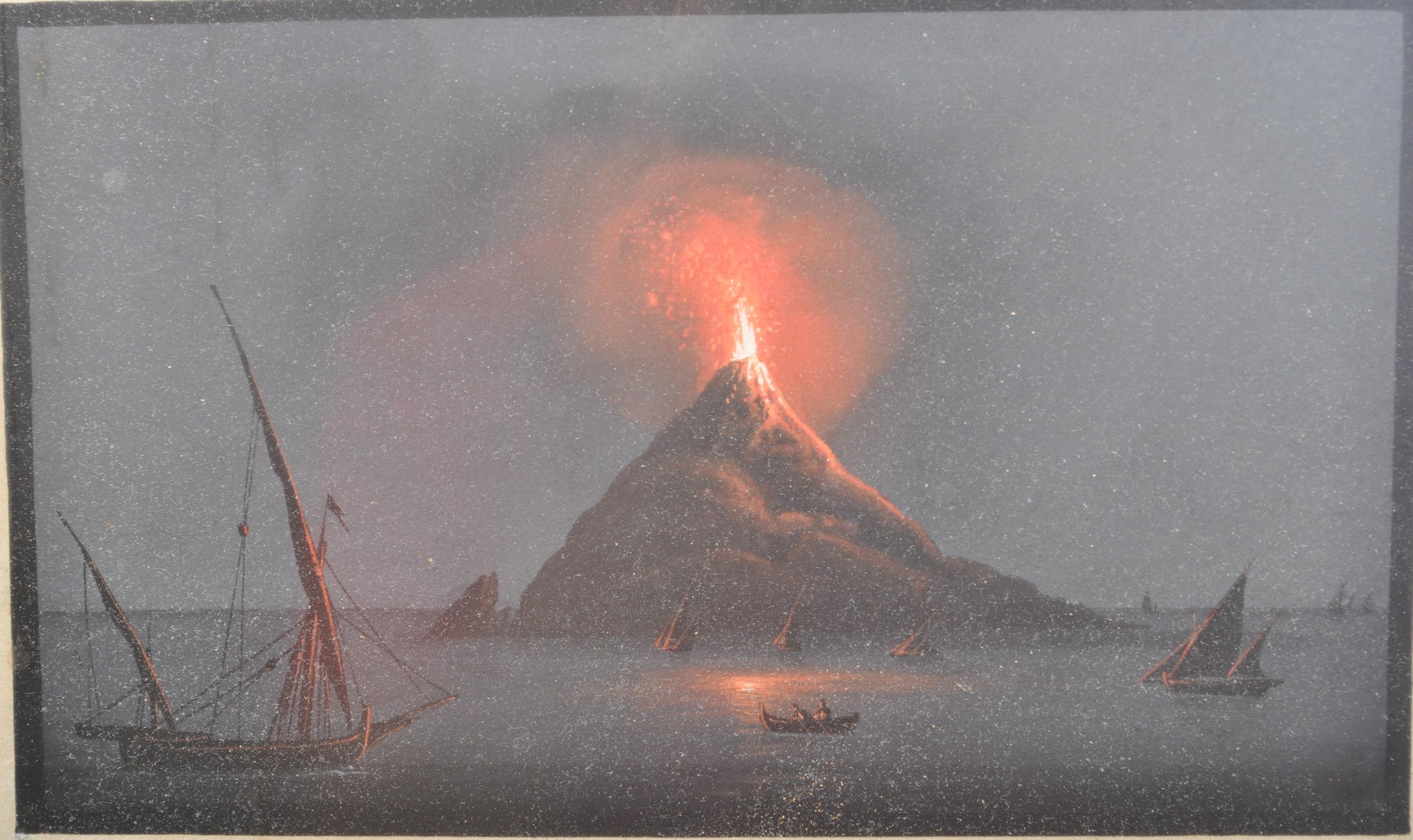 THREE 19TH CENTURY ITALIAN VOLCANO PAINTINGS - Image 4 of 6