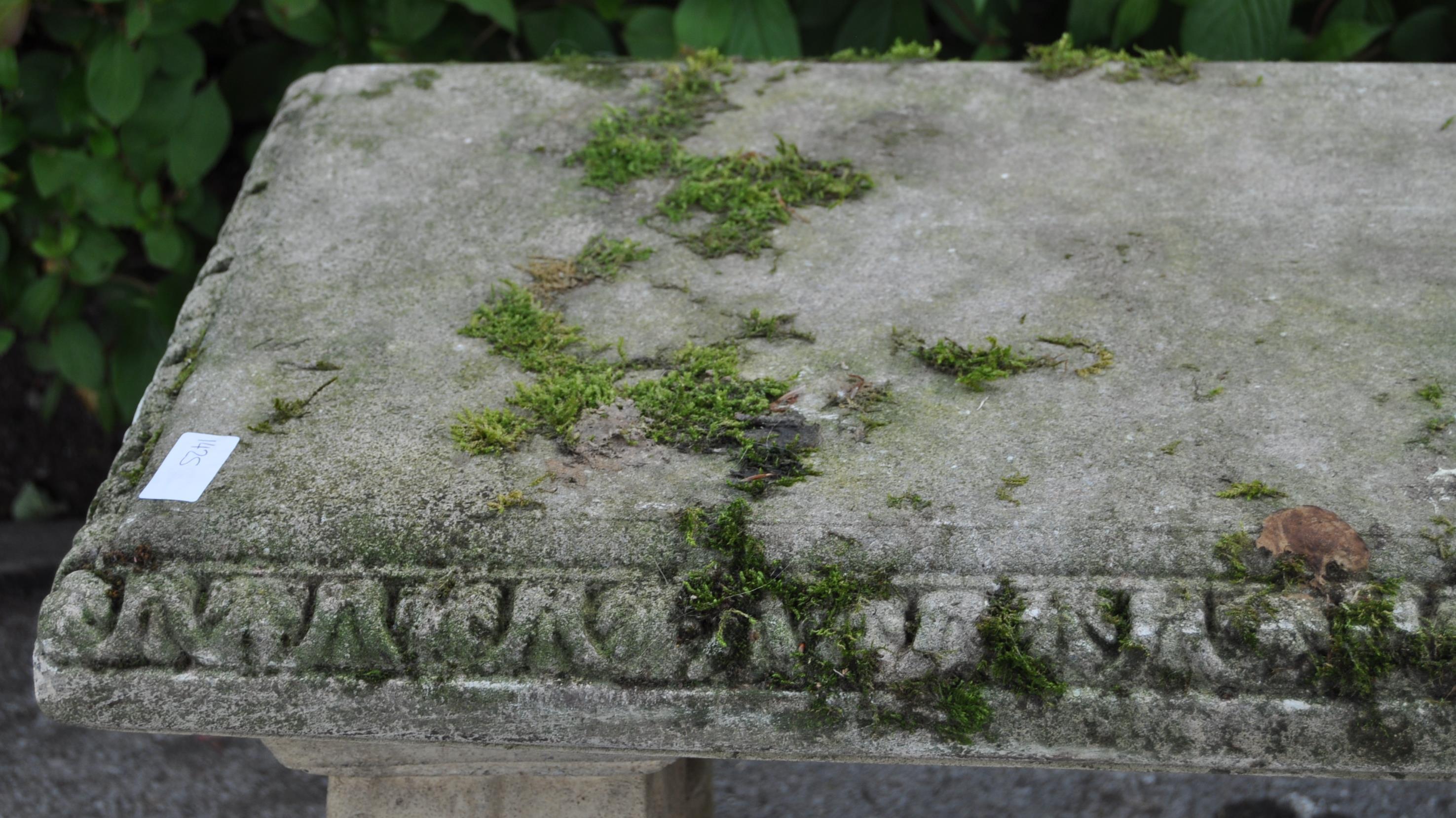 VINTAGE 20TH CENTURY STONE BENCH - Image 5 of 7