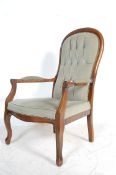 ANTIQUE STYLE VICTORIAN REVIVAL MAHOGANY ARM CHAIR