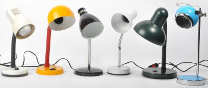 MIXED GROUP OF TABLE / DESK LAMP LIGHTS WITH MANY GOOSENECK EXAMPLES
