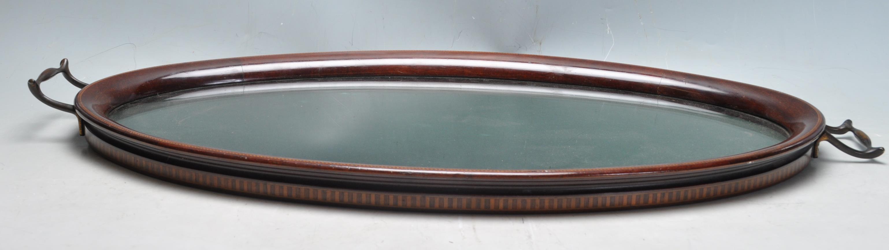 EDWARDIAN MAHOGANY INLAID SERVING TRAY