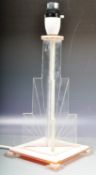 VINTAGE ART DECO 1930'S CLEAR LUCITE TABLE LAMP