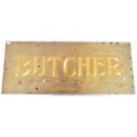 20TH CENTURY CARVED GILT BUTCHERS ADVERTISING SIGN