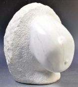 UNUSUAL MODERN ART WHITE MARBLE SCULPTURE OF A BREAST