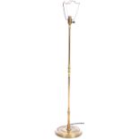 ANTIQUE EDWARDIAN POLISHED BRASS FLOOR STANDING LAMP