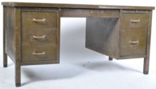 RETRO VINTAGE INDUSTRIAL FACTORY TWIN PEDESTAL DESK