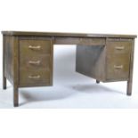 RETRO VINTAGE INDUSTRIAL FACTORY TWIN PEDESTAL DESK