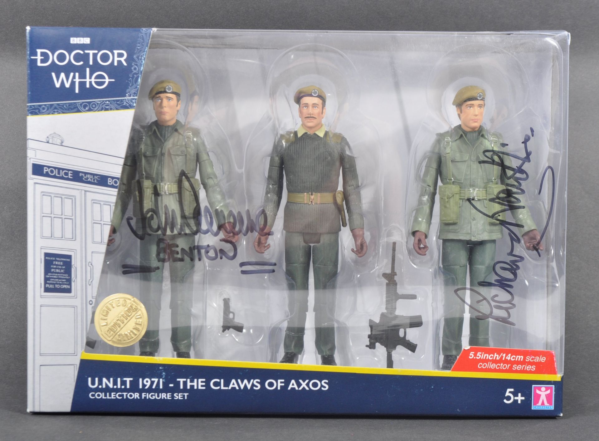 DOCTOR WHO - JOHN LEVENE & RICHARD FRANKLIN - SIGNED ACTION FIGURES