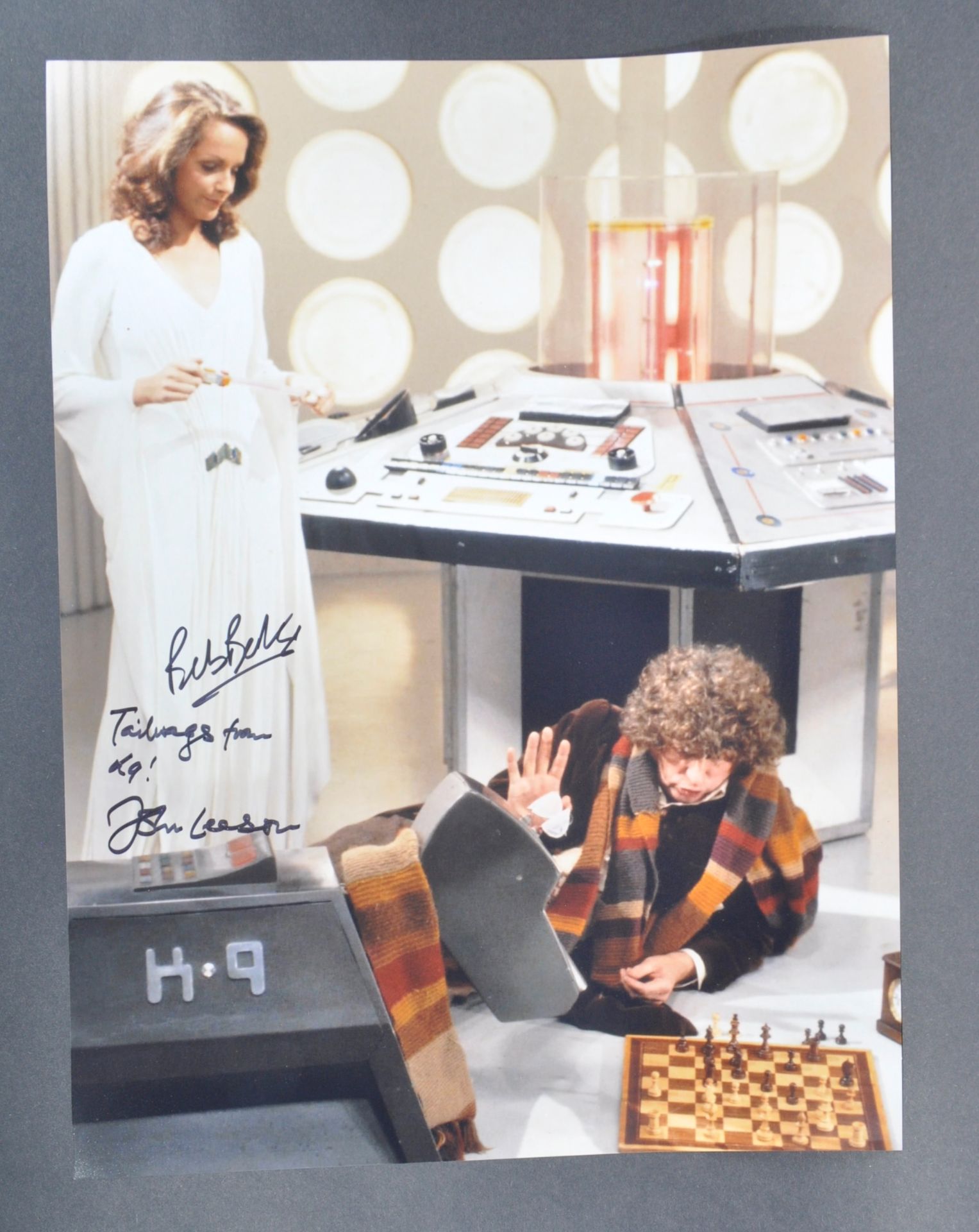 DOCTOR WHO - K9 - JOHN LEESON & BOB BAKER SIGNED 16X12" PHOTO